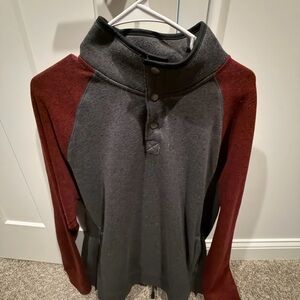 Sonoma Men's Turtleneck Sweater in Charcoal and Burgundy